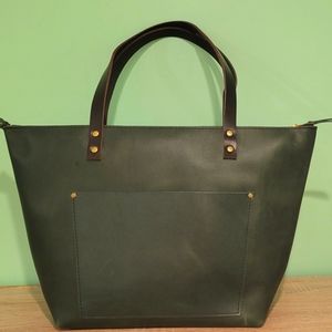 Portland Leather Goods Large Zip Jade(green) tote